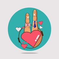 Pair finger character design vector illustration