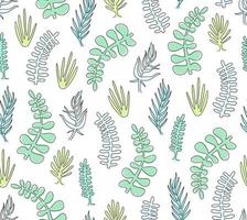 Vector seamless pattern with doodle plants, great design for any purposes.