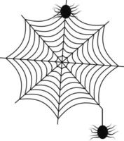 Spider with web icon two make a net halloween insect vector