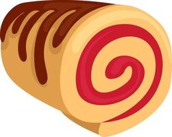 Swiss roll, illustration, vector on white background