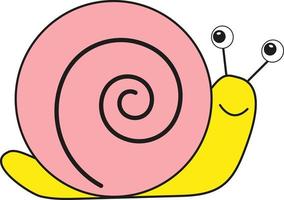 Pink snail, illustration, vector on a white background.