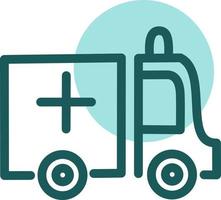 Ambulance van, illustration, vector on a white background.