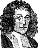 Baruch Spinoza, vintage illustration vector