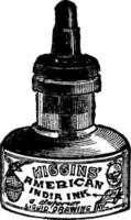 Ink Bottle, vintage illustration. vector