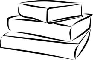 Stack of books, illustration, vector on white background.