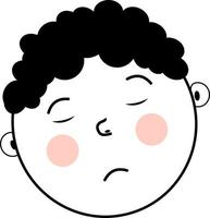 Small boy with curly hair, illustration, vector, on a white background. vector
