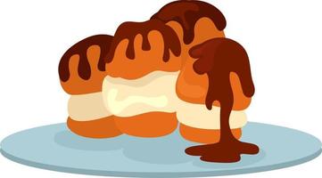 Sweet profiteroles, illustration, vector on white background