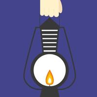 lámpara de fuego, ilustración, vector sobre fondo blanco.