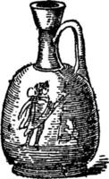 Aryballos Jar for unguents vintage engraving. vector