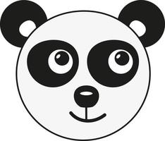 Panda bear, illustration, vector on a white background.