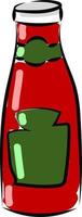 Bottle of ketchup, illustration, vector on white background