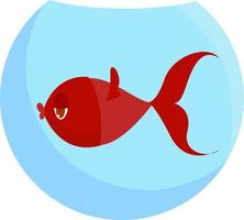 Red fish, illustration, vector on white background.