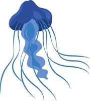 Blue jellyfish,illustration,vector on white background vector