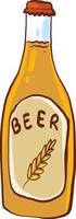 cerveza en botella, ilustración, vector sobre fondo blanco