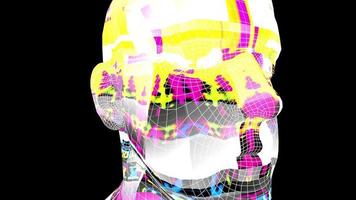 futuristische Gesichtserkennung 3D animierter Kopf - Schleife video