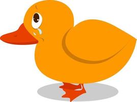 Crying duck, illustration, vector on white background.