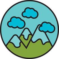 Mountain landscape, illustration, vector on a white background.