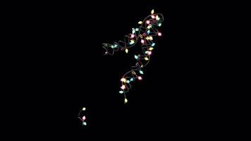 Growing animated blinking Christmas lights letters typeface with alpha 1 video