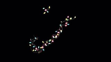 Letras de letras de luces navideñas parpadeantes animadas en crecimiento con alfa x video