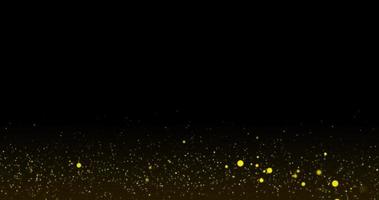 fondo de partículas de bokeh de brillo dorado. fondo negro, use la pantalla del modo de fusión. animación en bucle video