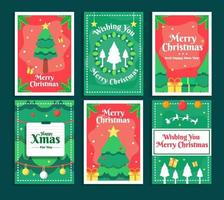 Christmas Tree Cards Tamplate vector