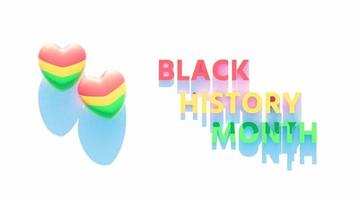 Black history month celebrate. 3d rendering design graphic Black history month. Full HD video