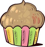 Colorful cupcake, illustration, vector on white background.