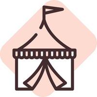 Circus tent, illustration, vector on a white background.