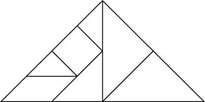 tangrama de triángulo recto, ilustración vintage. vector