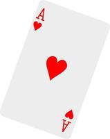 Ace of hearts, illustration, vector on white background.