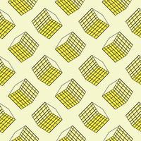 caja amarilla, patrón sin costuras sobre fondo amarillo. vector