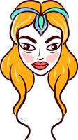 Greek God Aphrodite, illustration, vector on white background