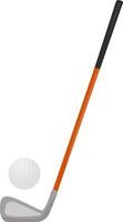 Golf stick an a ball, illustration, vector on white background