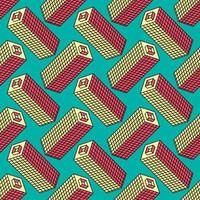 Isometric skyscrapers ,seamless pattern on  blue background. vector