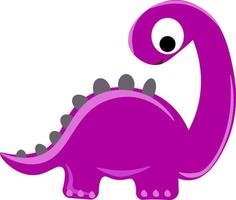 Purple dinosaur, illustration, vector on white background.