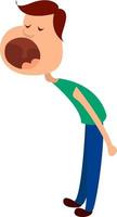 Man screaming, illustration, vector on white background