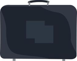 Dark blue suitcase, illustration, vector on white background