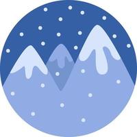 Snow on mountain, illustration, vector, on a white background. vector