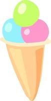 Flat ice cream, illustration, vector on white background.