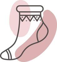 Woman holiday sock, illustration, vector on a white background.