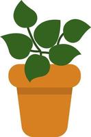 Begonia plant in a pot, icon illustration, vector on white background