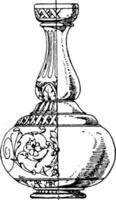 Majolica Bottle, vintage illustration. vector