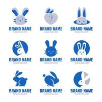 colección de conjunto de logotipos de conejos vector