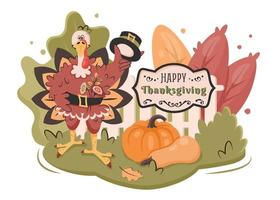 Thanksgiving greeting card. vector