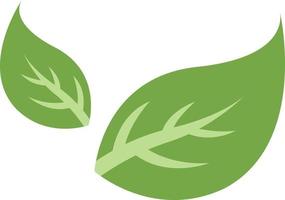 Two green leafs, illustration, vector on a white background.