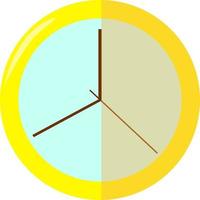 Reloj amarillo, ilustración, vector sobre fondo blanco.