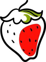 Strawberry drawing, illustration, vector on white background.