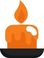 Small orange candle, illustration, vector, on a white background. vector