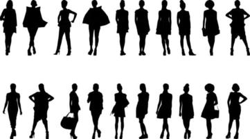 Fashionable womens activity silhouette, high resolution, and realistic. vector