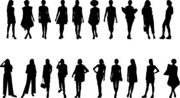 Fashionable womens activity silhouette, high resolution, and realistic. vector